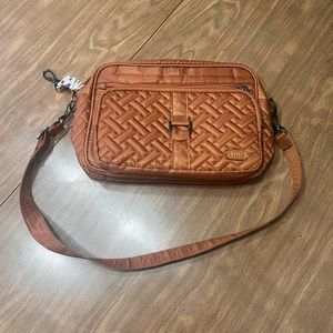 NWOT Never Used Tan Brown LUG Carousel XL Belt Bag Tote Purse